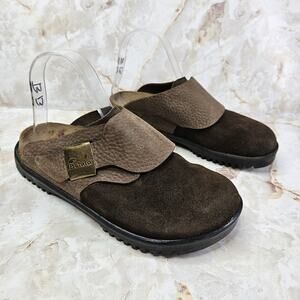 Birkenstock Betula Brown Leather Suede Slip-on Clog Mule Size 37 - L6 M4